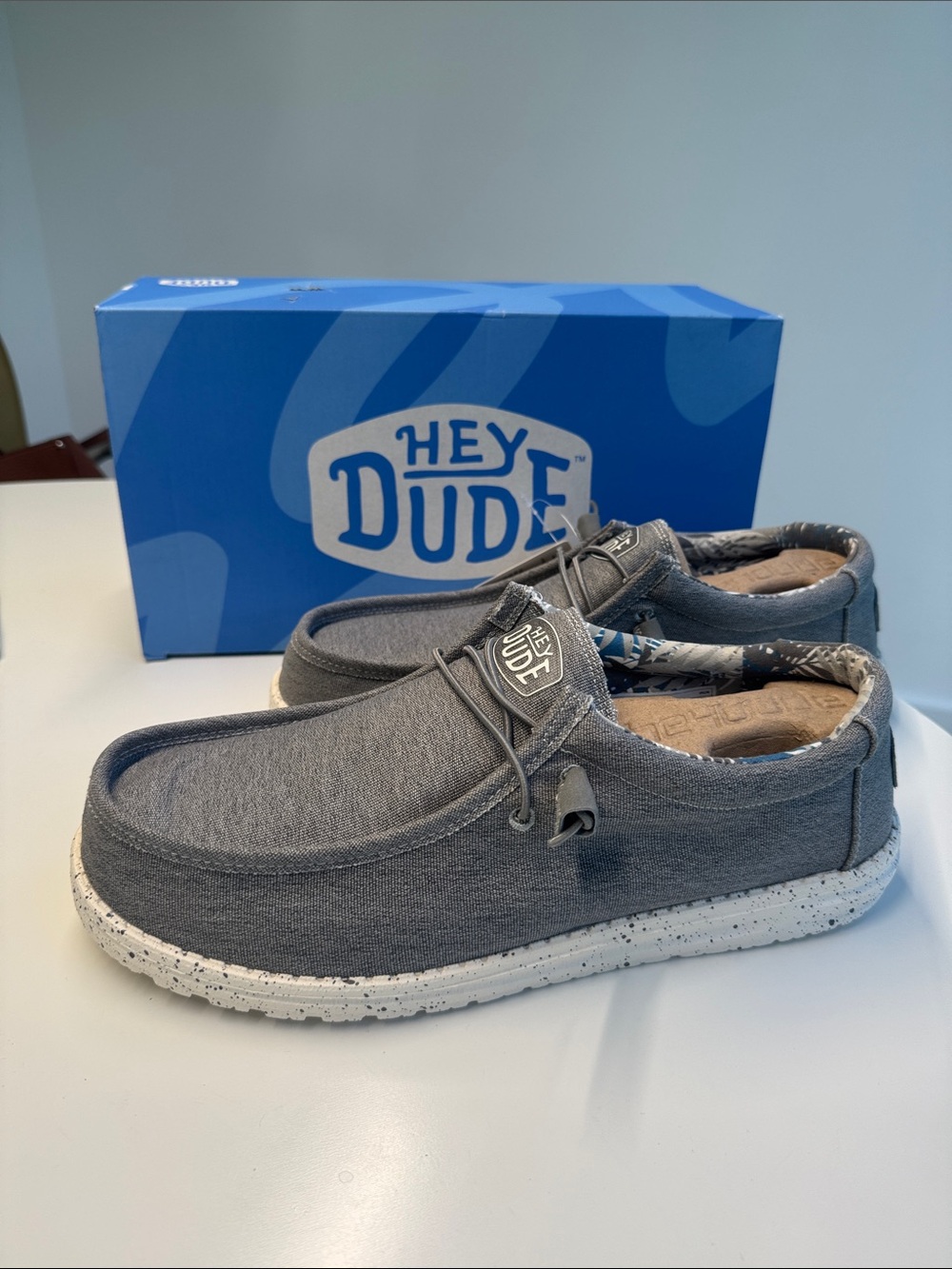 Hey Dude Men's Slip-On Wally Loafers in Light Gray 🆕